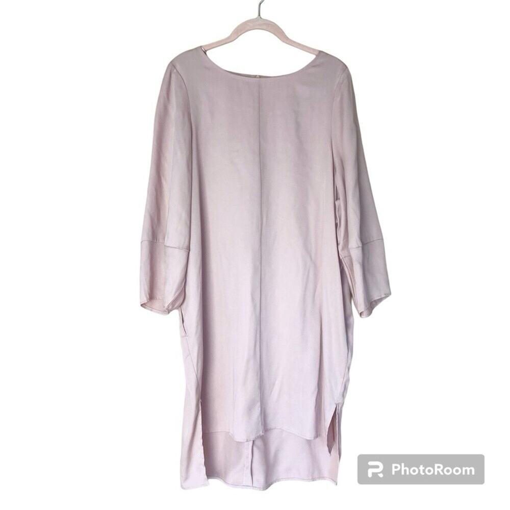 Nude Pink Midi Dress Balloon Sleeve Lagenlook Minimalist Size M Boxy by Native